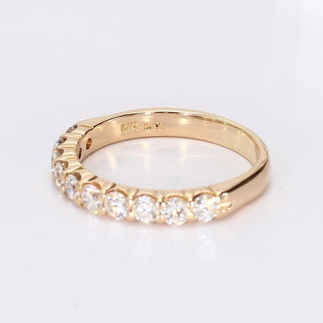 Late 20th Century Late 20th Century 14k Yellow Gold Wedding Band With 10 Round Brilliant Diamonds - Size 8.5 For Sale - Image 5 of 5