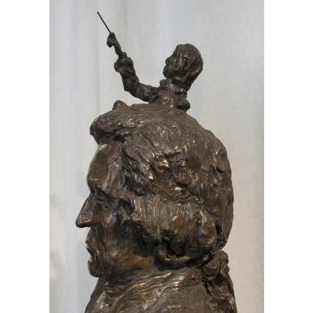 Amazing Bronze Bust of Composer Mozart by Steve Pastner For Sale In Philadelphia - Image 6 of 13
