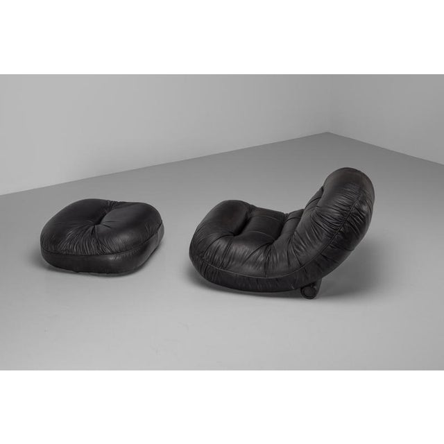 Set of Tumble Chair and Ottoman attributed to Adriano Piazzesi for Tre D, Italy, 1973 For Sale - Image 15 of 17