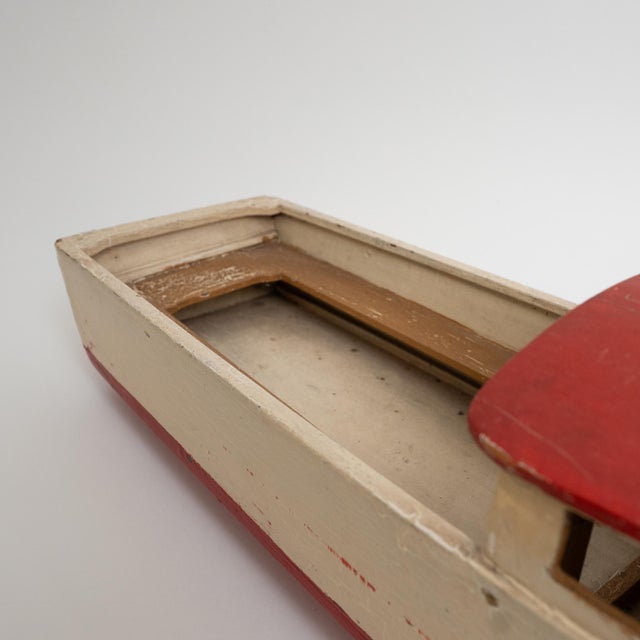Early 19th Century Hand-Painted Pond Boat Model, Nautical Construction For Sale - Image 4 of 15