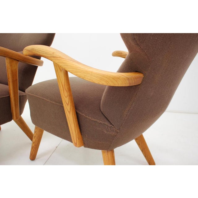 Oak Armchairs by Krasna Jizba, Czechoslovakia, 1940s, Set of 2 For Sale - Image 11 of 16