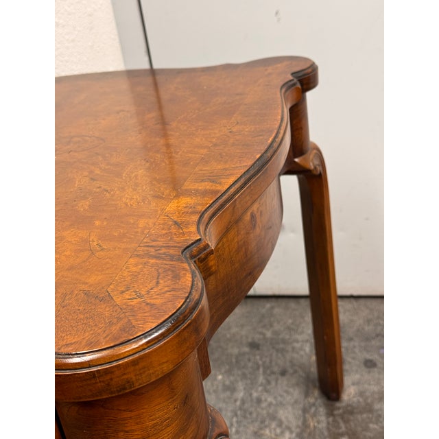 French Provincial Revival Style Side Table + Brass Pull Drawer by Hekman For Sale - Image 10 of 13
