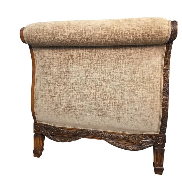 Wood Vintage 1996 Bassett French Provincial Carved Wood Sofa For Sale - Image 7 of 8