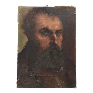 Antique 18th Century Old Masters Style Italian Portrait of Bearded Man (Oil on Canvas)/Tintoretto/Titian