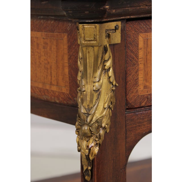 French Louis XV Marble Top Bronze Mounted Nightstand For Sale - Image 15 of 16
