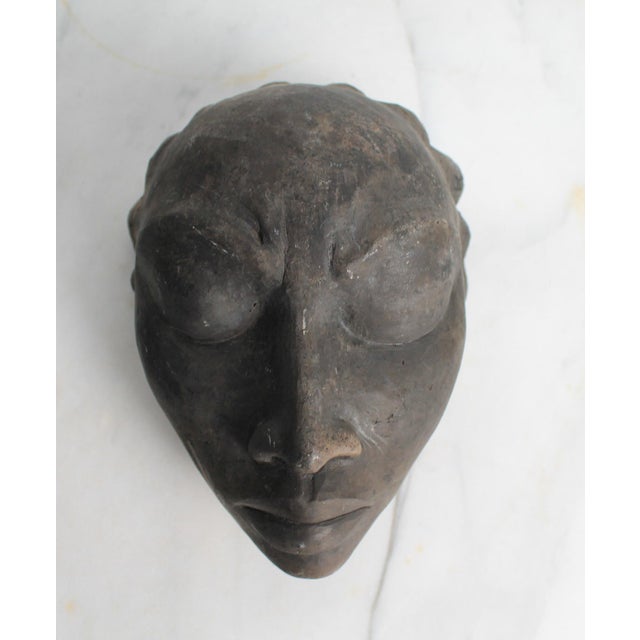 Abstract Gene Pearson Signed Non-Glazed Ceramic African Female Mask For Sale - Image 3 of 10