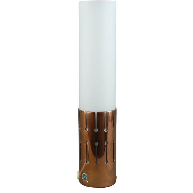 Copper and Glass Table Lamp for Asea Belysning Sweden For Sale