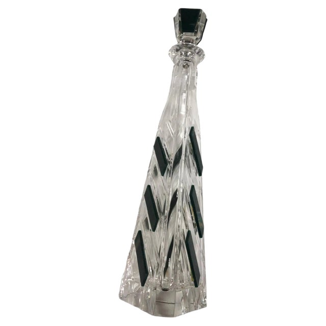 Art Deco Original Crystal Liqueur Bottle, Italy, 1940s For Sale