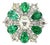 1.45 Carat Round Brilliant Cut Diamond Emerald Gold Ring, Size 6.5 For Sale