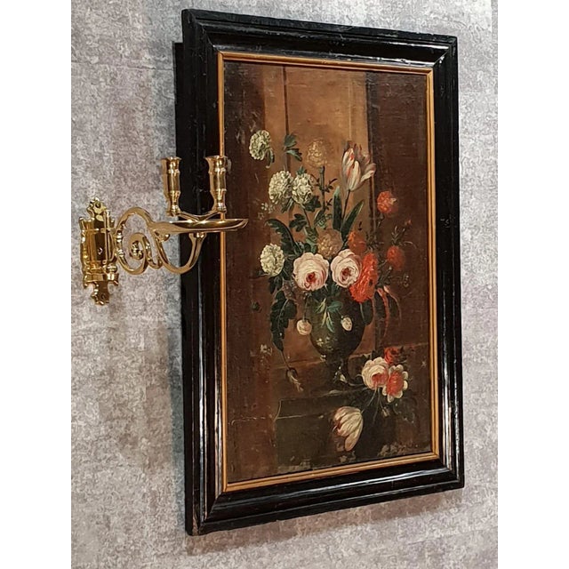 18th Century Dutch School, Flowers Bouquet, Oil on Canvas, Set of 2 For Sale - Image 5 of 8