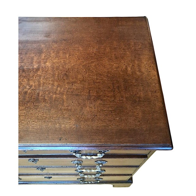 Burnt Umber A Small George III Period Mahogany and Brass Chest of Drawers For Sale - Image 8 of 15