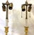 Metal Antique French Art Nouveau Embossed Brass Candlestick Lamps- A Pair For Sale - Image 7 of 18