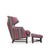 Brown Edward Wormley for Dunbar Janus Mid Century Wingback Mahogany Lounge Chair and Ottoman For Sale - Image 8 of 10