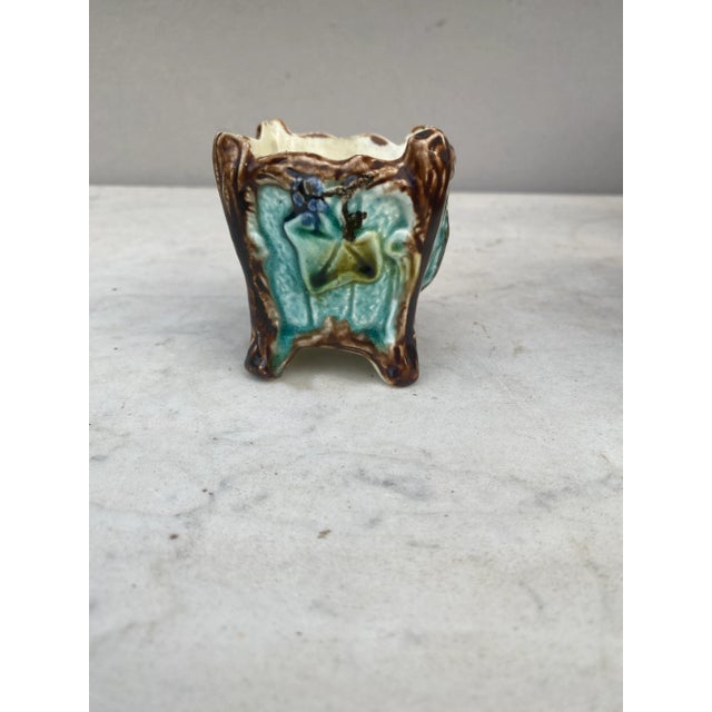 Small French Majolica Cache Pot Onnaing, Circa 1890 For Sale - Image 4 of 7