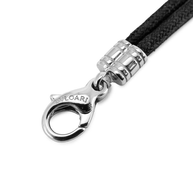 Gold Bvlgari Tondo 18k Yellow Gold Steel Black Leather Two Tone Heart Bracelet For Sale - Image 8 of 8