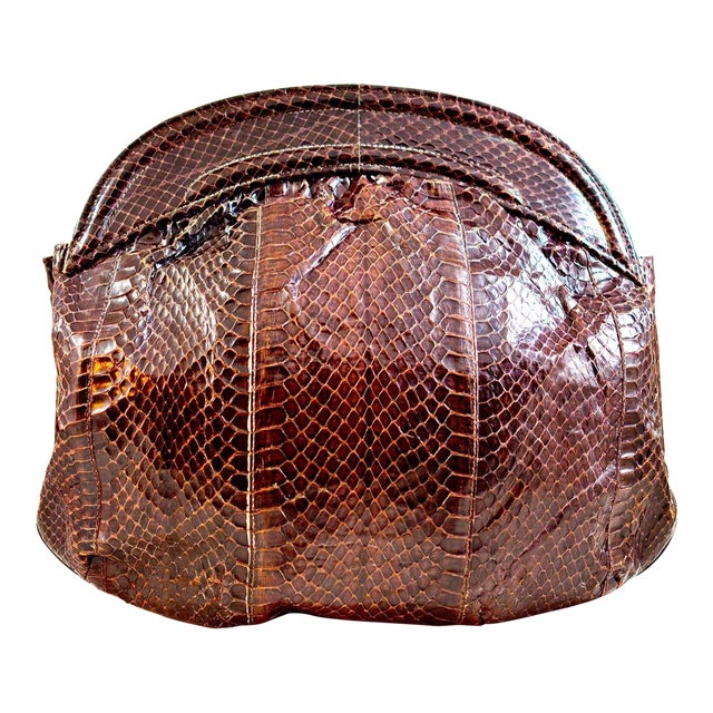 1980s New Barbara Bolan Neiman Marcus Deep Purple Python Oversized ...