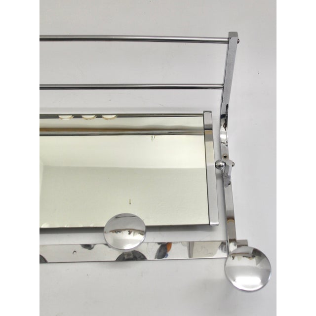 French Art Deco Chromed Coat Rack with Mirror, 1930s For Sale - Image 6 of 11