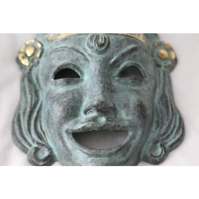 Bronze Theater Drama Masks, 1950s, Set of 2 For Sale - Image 10 of 18