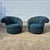 Art Deco 1980s Vintage Hollywood Regency Asymmetric Shell Back Swivel Chairs, Manner of Vladimir Kagan - A Pair For Sale - Image 3 of 15