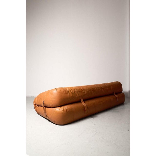 Anfibio Convertible Sofa in Cognac Leather by Alessandro Becchi, 1970s For Sale - Image 11 of 13