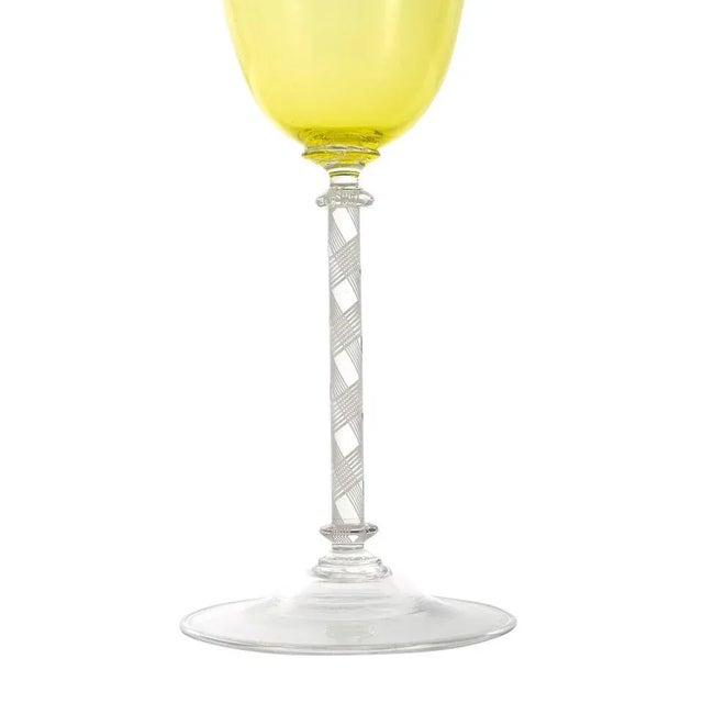 Murano Glass Yellow Chalice Goblet For Sale - Image 4 of 5