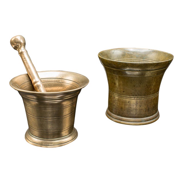 1720's Duo of Antique Mortars Pestle For Sale