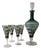 Vintage Italian Blue Murano Glass Liqueur Decanter Glasses with Hand Painted Gilt Details, 1950s, Set of 5 For Sale