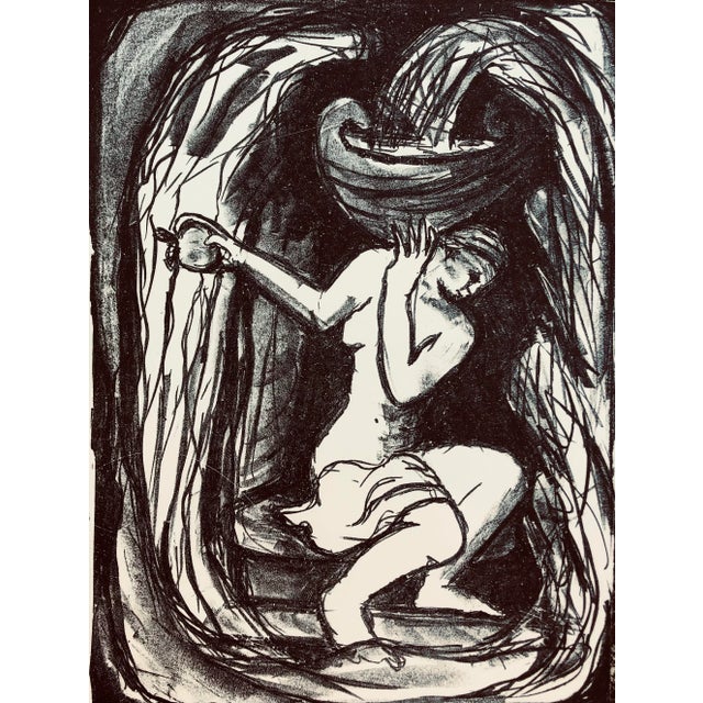 1990s Adrienne Anderson Abstract Figurative Eve Lithograph For Sale