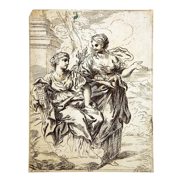 Domenico Gabbiani, Woman Figures, Etching, 1782 For Sale
