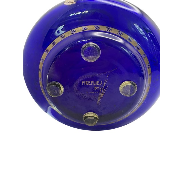 Art Deco Style Erte Fireflies Cobalt Vase For Sale - Image 13 of 13