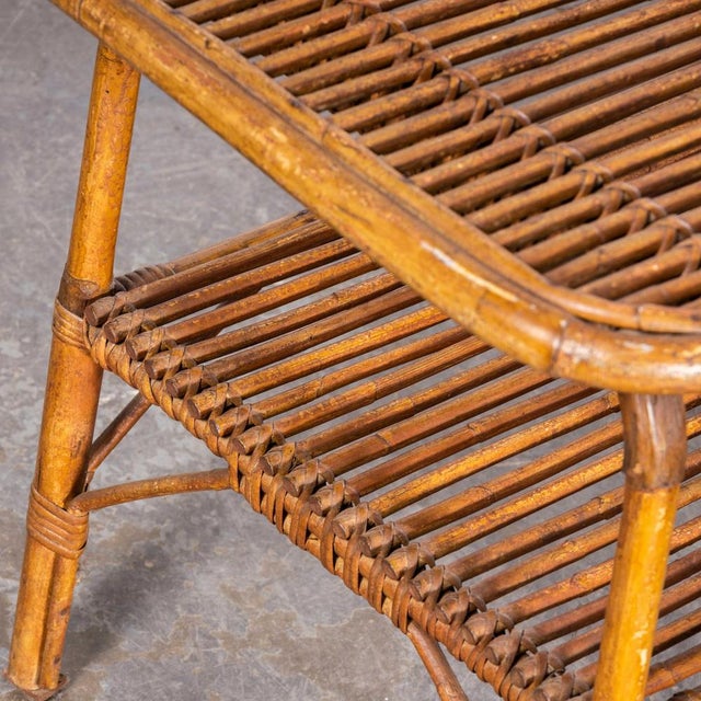 French Rattan Low Side Table, 1950s For Sale - Image 6 of 8