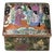 3.75" Oriental Famille Rose Color Graphic Porcelain Square Box For Sale