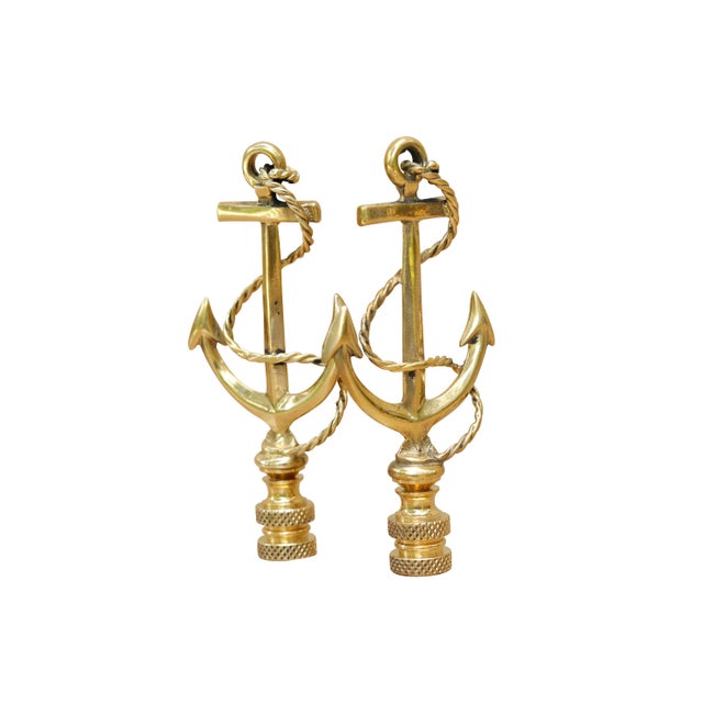 Brass Anchor Lamp Finials a Pair Chairish
