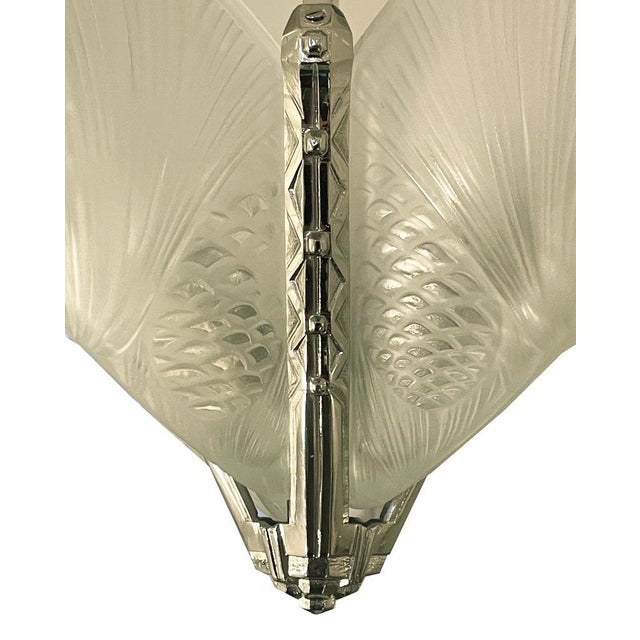 1920s Art Deco Pendant Light from Verrerie d'Art Degué, 1925 For Sale - Image 5 of 12