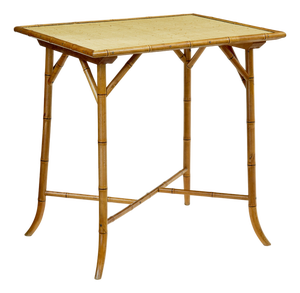 Bamboo and Hesian Side Table, 1920s