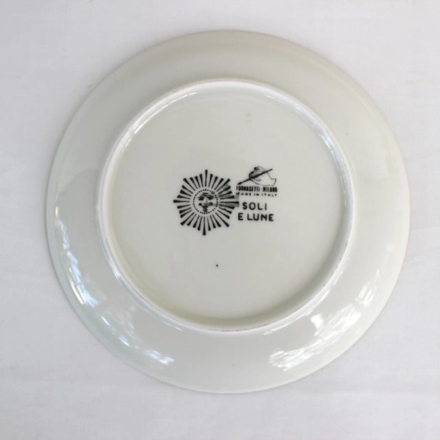 Piero Fornasetti 1960s Porcelain Plate "Soli E Lune" by Piero Fornasetti For Sale - Image 4 of 5