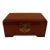 Leather Chinese Box With Brass Hardware and Black Silk Lining For Sale