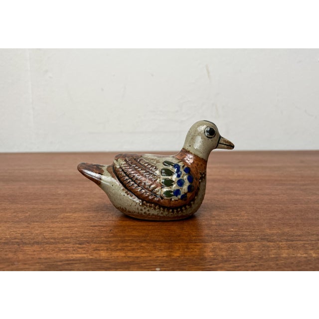 Brown Vintage Mexican Handpainted Duck Figurine by Jorge Wilmot Tonala, 1970s For Sale - Image 8 of 17
