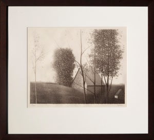 1980s Robert Kipniss, House on a Hill, Lithograph, Framed