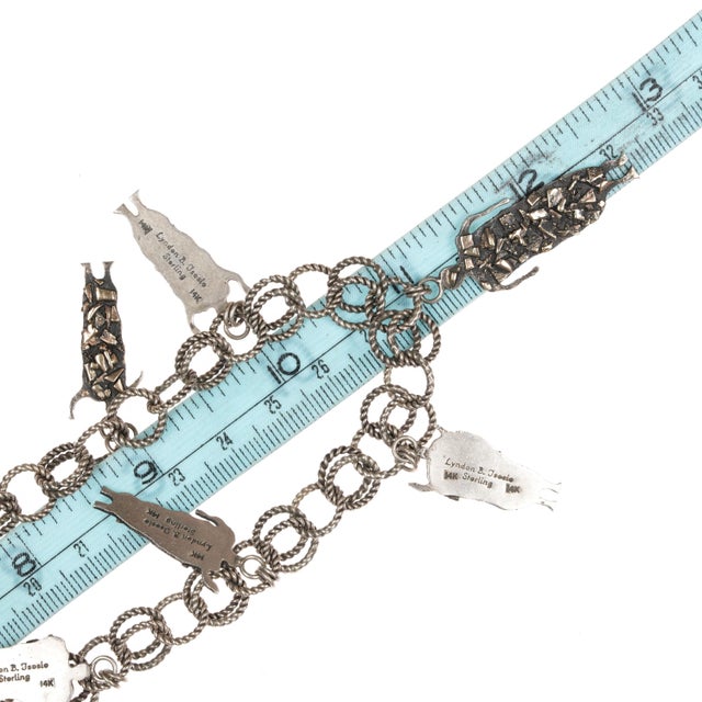 Lyndon B Tsosie Navajo 14k/sterling Tufa cast brutalist dancers necklace For Sale - Image 9 of 10