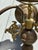 1930s Vintage 3 Light Brass Wall Sconce With Vianne Gas/Electric Shades For Sale - Image 5 of 12