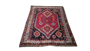 Vintage Persian Hand Made Knotted Wool Rug - 5x8