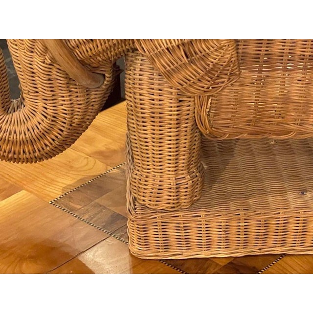 Vintage Rattan Elephant Side Table For Sale In Dallas - Image 6 of 7