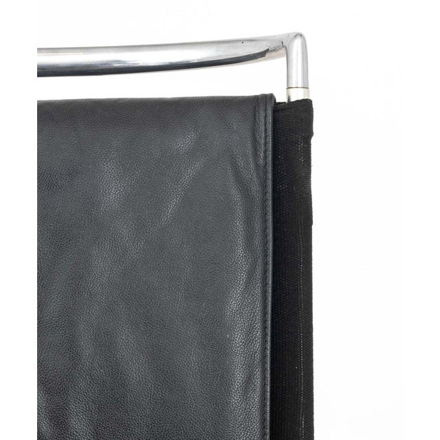 Contemporary Modern Black Leather & Chrome Swivel Office Chair For Sale - Image 3 of 6