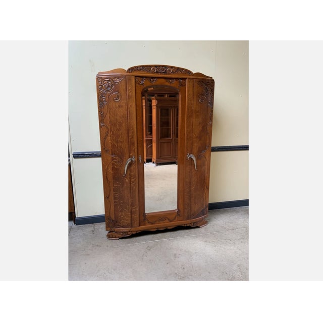 Vintage Art Deco Wardrobe, 1930 For Sale - Image 9 of 9