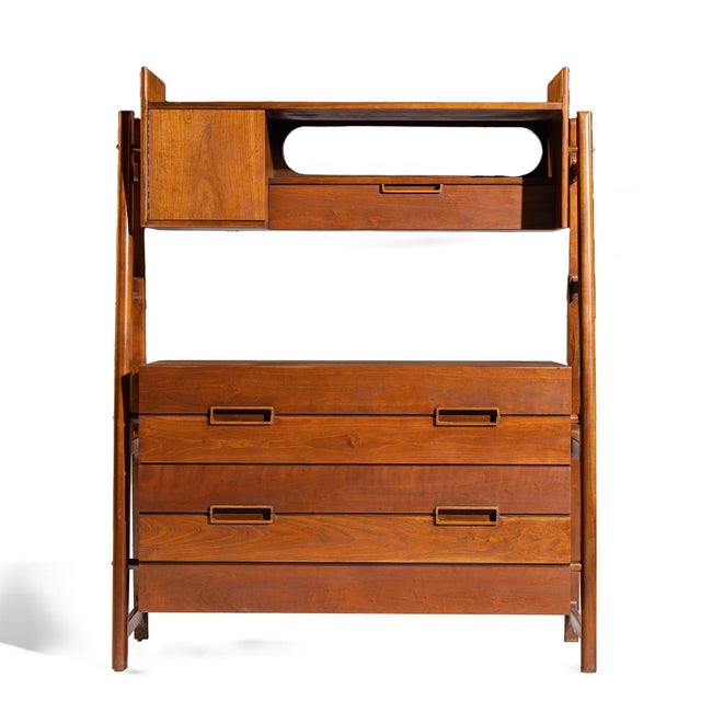 Silvio Cavatorta Mid Century Italian Mahogany Cabinet Bookcase This bookcase measures: 54.5 wide x 20 deep x 68.25 inches...