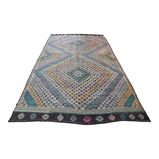 1960s Vintage Handmade Kilim Rug For Sale