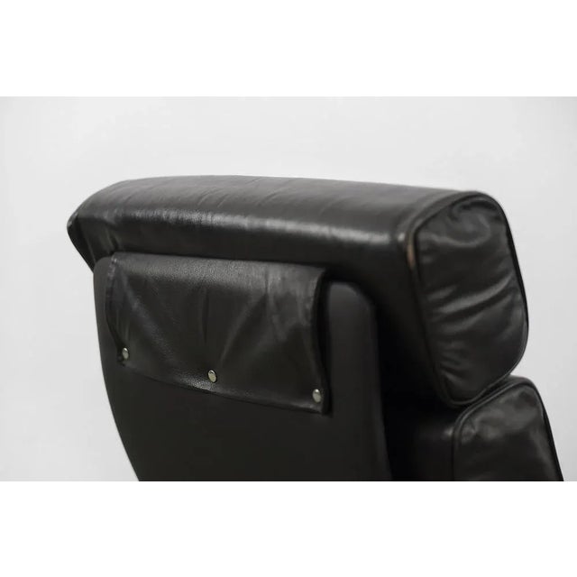 1960s Vintage German Office Swivel Leather Easy Chair, 1960s For Sale - Image 5 of 11