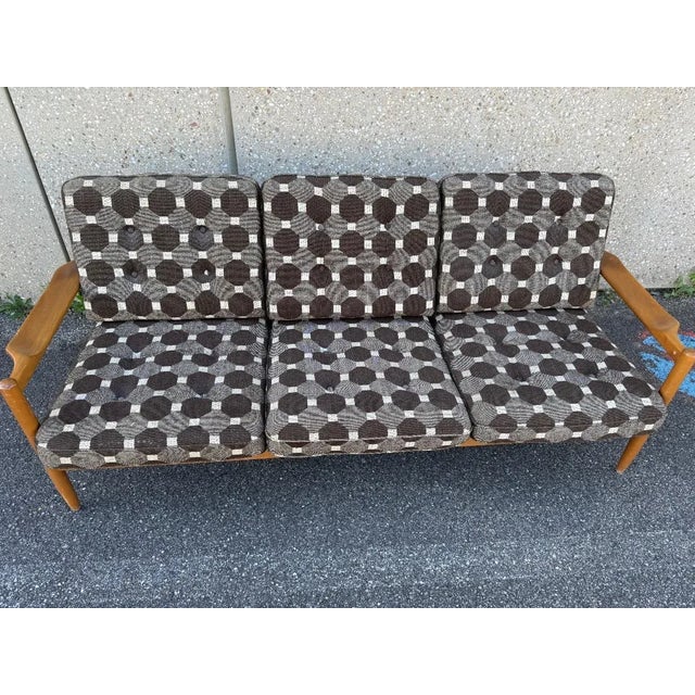 Vintage Three-Seater Sofa in Wood For Sale - Image 8 of 11