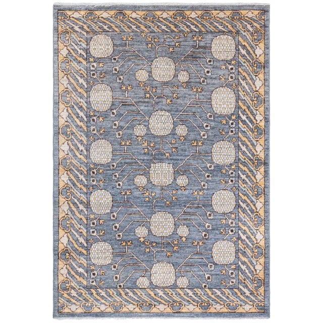 Traditional Contemporary Samarkand Ivory Rug Blossom" by Doris Leslie Blau For Sale